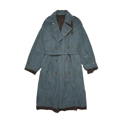 (Women) Acne Studios FW22 Washed Double-Breasted Belted Trench Coat Grey Women. B90651-902