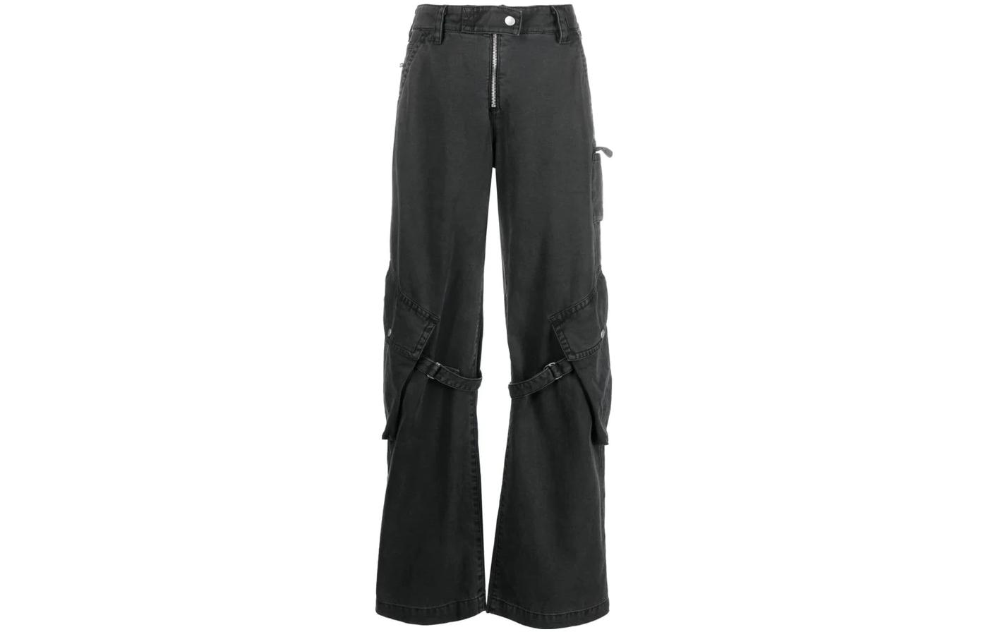 (Women) Acne Studios FW23  Black Denim Flared Straight-Leg Jeans. AK0730-969