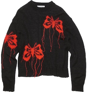 (W) Acne Studios FW23 Sweater Rajut Mohair Motif Kupu-Kupu Merah Hitam. A60442-AH9 Buy (W) Acne Studios FW23 Sweater Rajut Mohair Motif Kupu-Kupu Merah Hitam. A60442-AH9