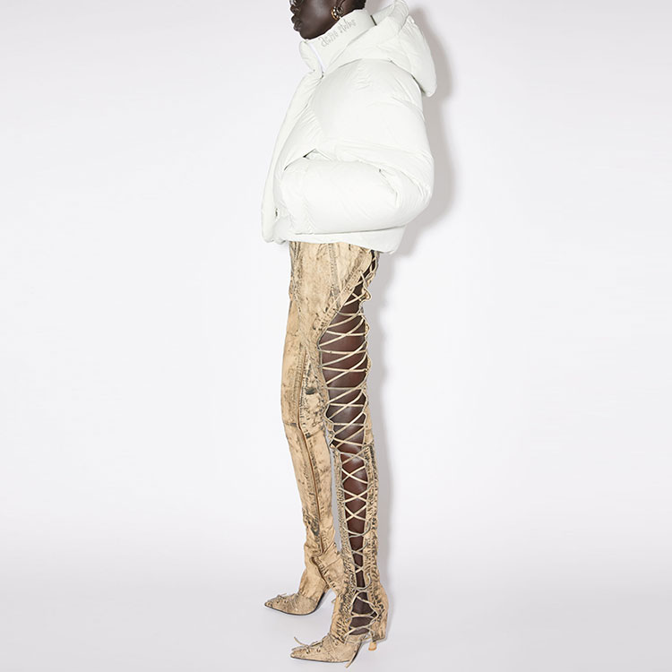 Purchase (Women) Acne Studios FW23  Embroidered Logo Down Puffer Jacket Off-White. A90550-BHU