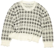 (Women) Acne Studios FW23 Houndstooth Jacquard Oversized Knit Sweater White. A60462-AYT (Women) Acne Studios FW23 Houndstooth Jacquard Oversized Knit Sweater White. A60462-AYT