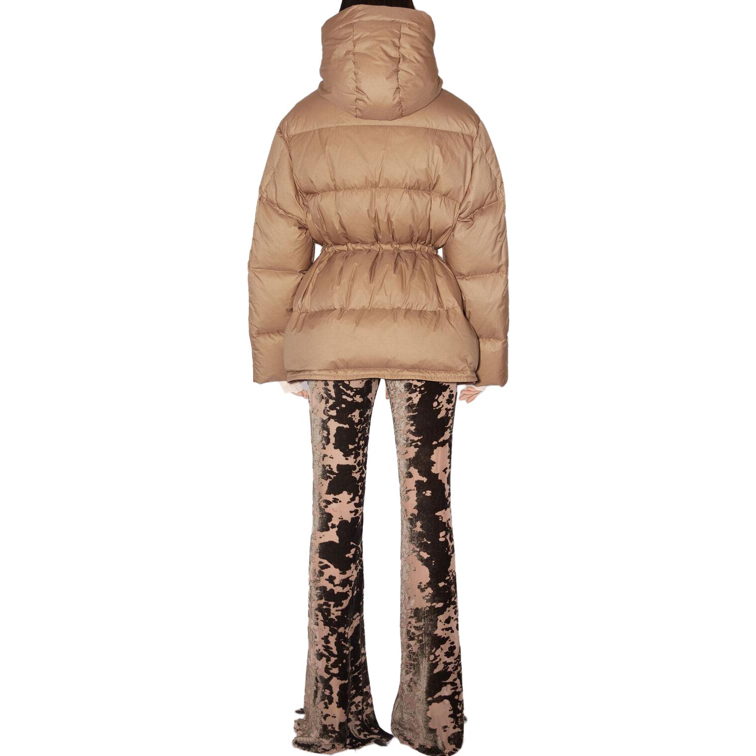 Shop (W) Acne Studios FW23 Jaket Hoodie Logo Puffy Khaki. A90528-ALL