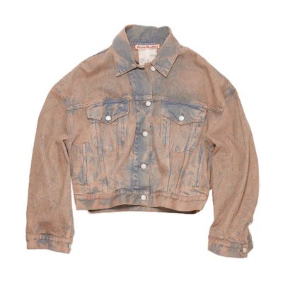 (Women) Acne Studios FW23 Light Pink Vintage Washed Denim Jacket with Chest Pocket. A90524-CHS