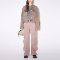 Shop (W) Acne Studios FW23 淡粉復古水洗牛仔夾克胸袋設計. A90524-CHS