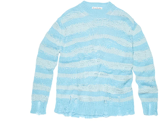(W) Acne Studios FW23 Sweater Rajutan Striped Cut-Out Biru Langit. A60399-DGE Buy (W) Acne Studios FW23 Sweater Rajutan Striped Cut-Out Biru Langit. A60399-DGE