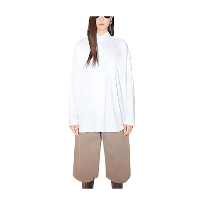 (Women) Acne Studios FW23 Striped Long-Sleeve Casual Shirt White AC0610-AMC