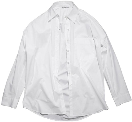 (Women) Acne Studios FW23 White Long Sleeve Shirt with Front Pocket. AC0607-100 Order (Women) Acne Studios FW23 White Long Sleeve Shirt with Front Pocket. AC0607-100