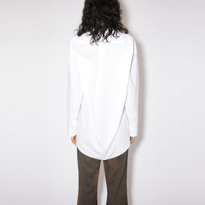 (Women) Acne Studios FW23 White Long Sleeve Shirt with Front Pocket. AC0607-100 Shop (Women) Acne Studios FW23 White Long Sleeve Shirt with Front Pocket. AC0607-100