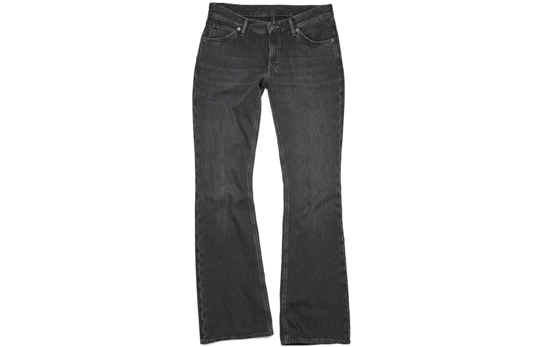 (Women) Acne Studios FW23 Black Vintage Low-Rise Straight-Leg Denim Jeans A00403-900