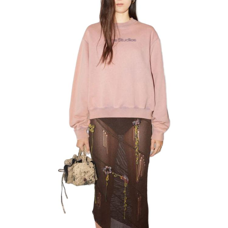 Lookbook (W) Acne Studios 2023 紫色模糊標誌寬鬆版女士衛衣 AI0141-CUE