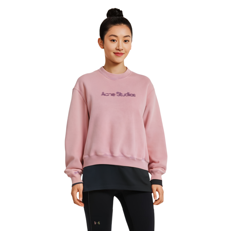 Sizing (W) Acne Studios 2023 紫色模糊標誌寬鬆版女士衛衣 AI0141-CUE