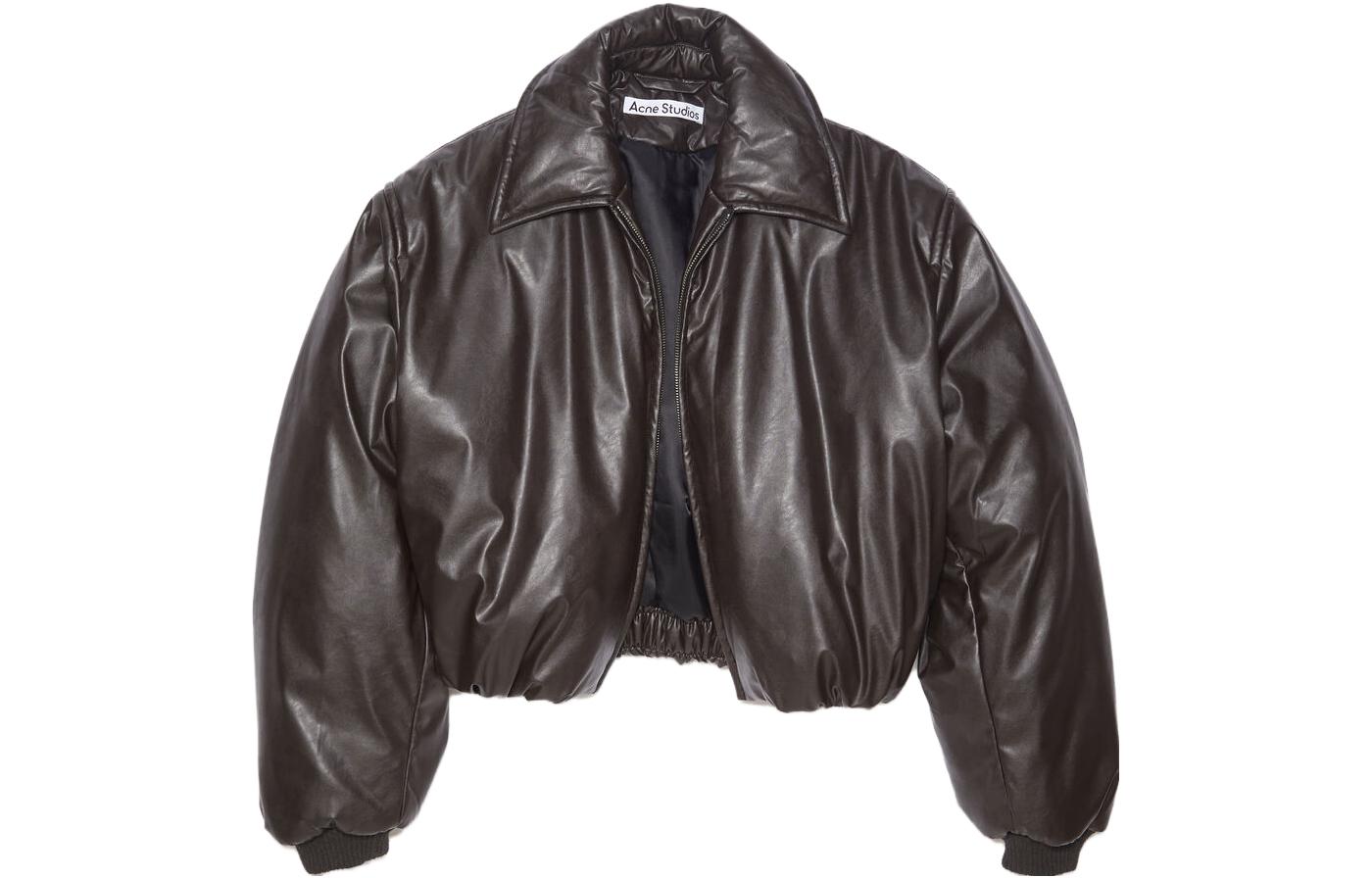 (Women) Acne Studios FW23 Coated Glossy Short Bomber Jacket Women’s Dark Brown. A90570-ADM