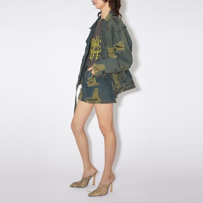 (Women) Acne Studios FW23 Distressed High-Waisted Denim Mini Skirt Women’s Blue Green. AF0403-AFY Purchase (Women) Acne Studios FW23 Distressed High-Waisted Denim Mini Skirt Women’s Blue Green. AF0403-AFY