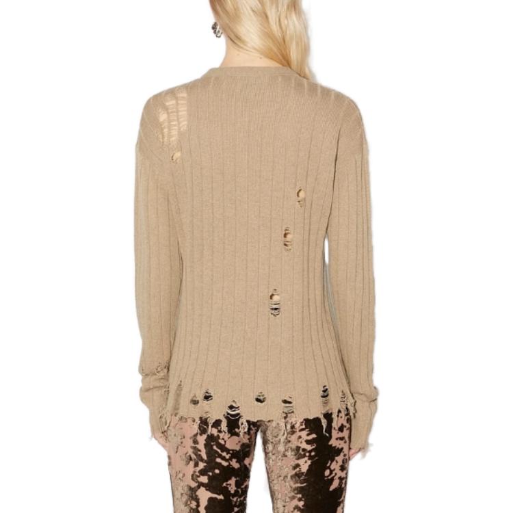 (Women) Acne Studios FW23 Distressed Knit Sweater Women’s Camel Brown. A60466-640 圖 4