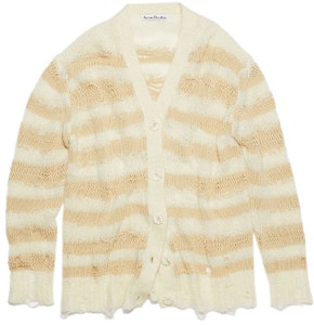 (W) Acne Studios 2023秋冬女士米色做旧条纹针织毛衣. A60398-DGD Buy (W) Acne Studios 2023秋冬女士米色做旧条纹针织毛衣. A60398-DGD