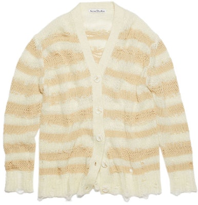 (W) Acne Studios FW23 Baju Knit Jalur Lusuh Wanita - Beige. A60398-DGD Order (W) Acne Studios FW23 Baju Knit Jalur Lusuh Wanita - Beige. A60398-DGD