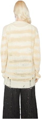 (W) Acne Studios FW23 Baju Knit Jalur Lusuh Wanita - Beige. A60398-DGD Lookbook (W) Acne Studios FW23 Baju Knit Jalur Lusuh Wanita - Beige. A60398-DGD