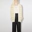 Shop (W) Acne Studios FW23 Baju Knit Jalur Lusuh Wanita - Beige. A60398-DGD