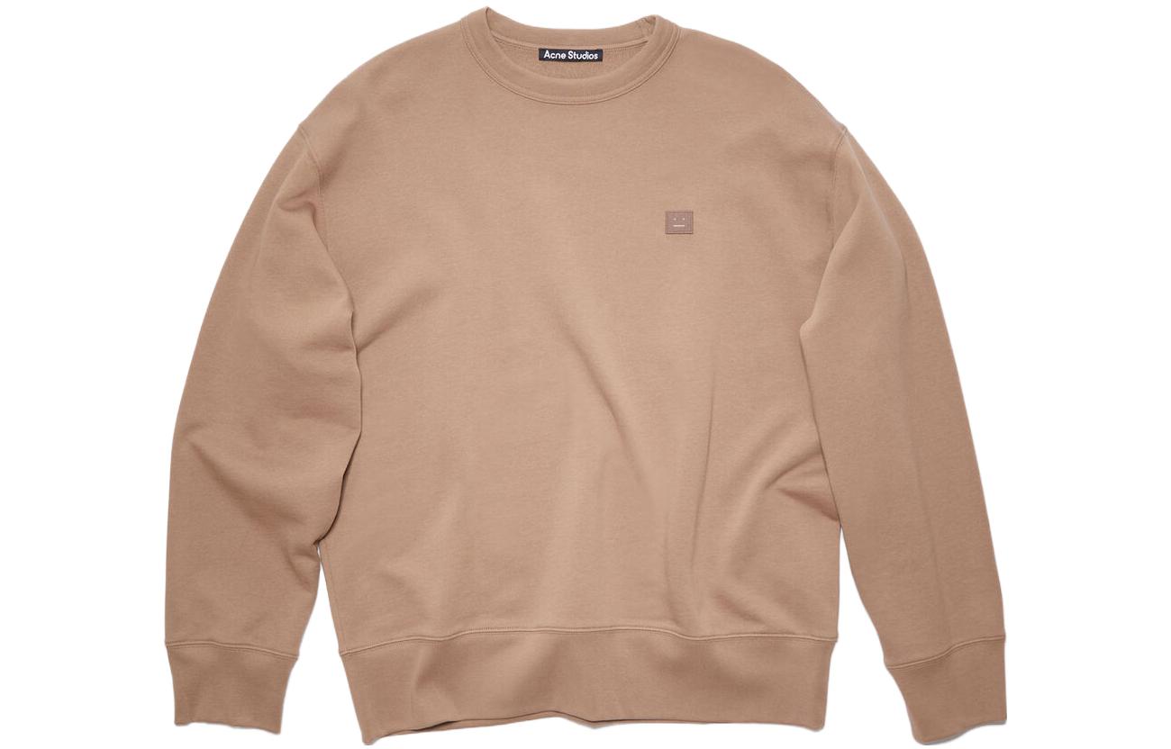 (Women) Acne Studios FW23 Face Oversized Cotton Pullover Sweatshirt Women Brown. CI0072BLG