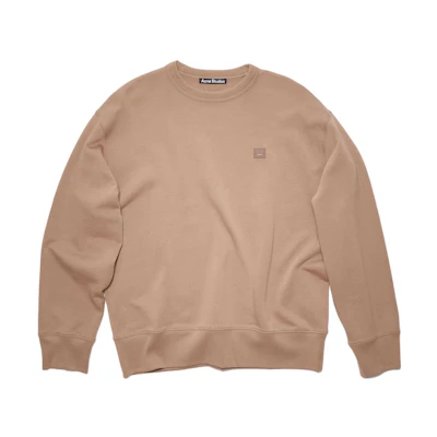 (Women) Acne Studios FW23 Face Oversized Cotton Pullover Sweatshirt Women Brown. CI0072BLG