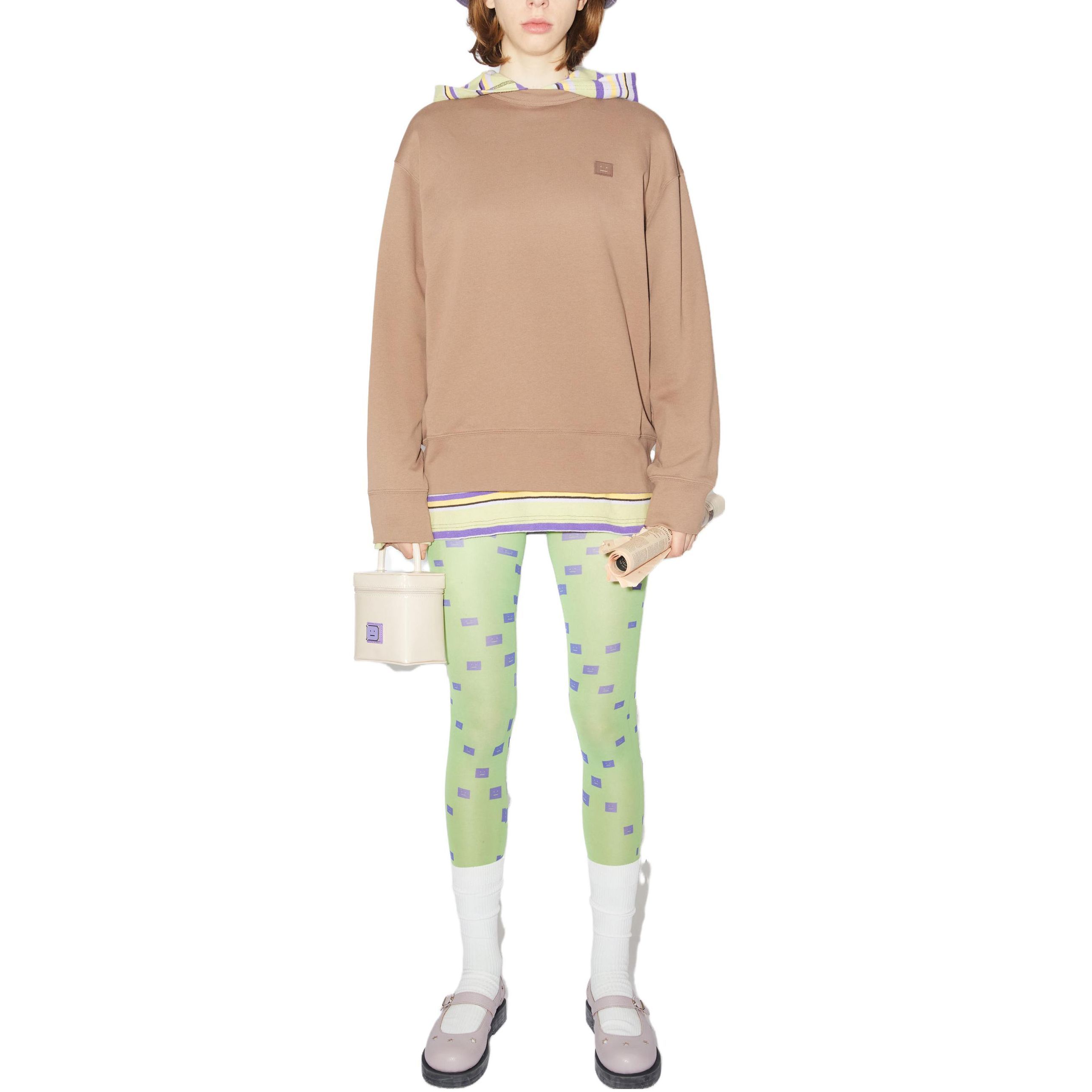 Lookbook (W) Acne Studios FW23 女士棕色寬鬆版臉部造型棉質衛衣。 CI0072BLG