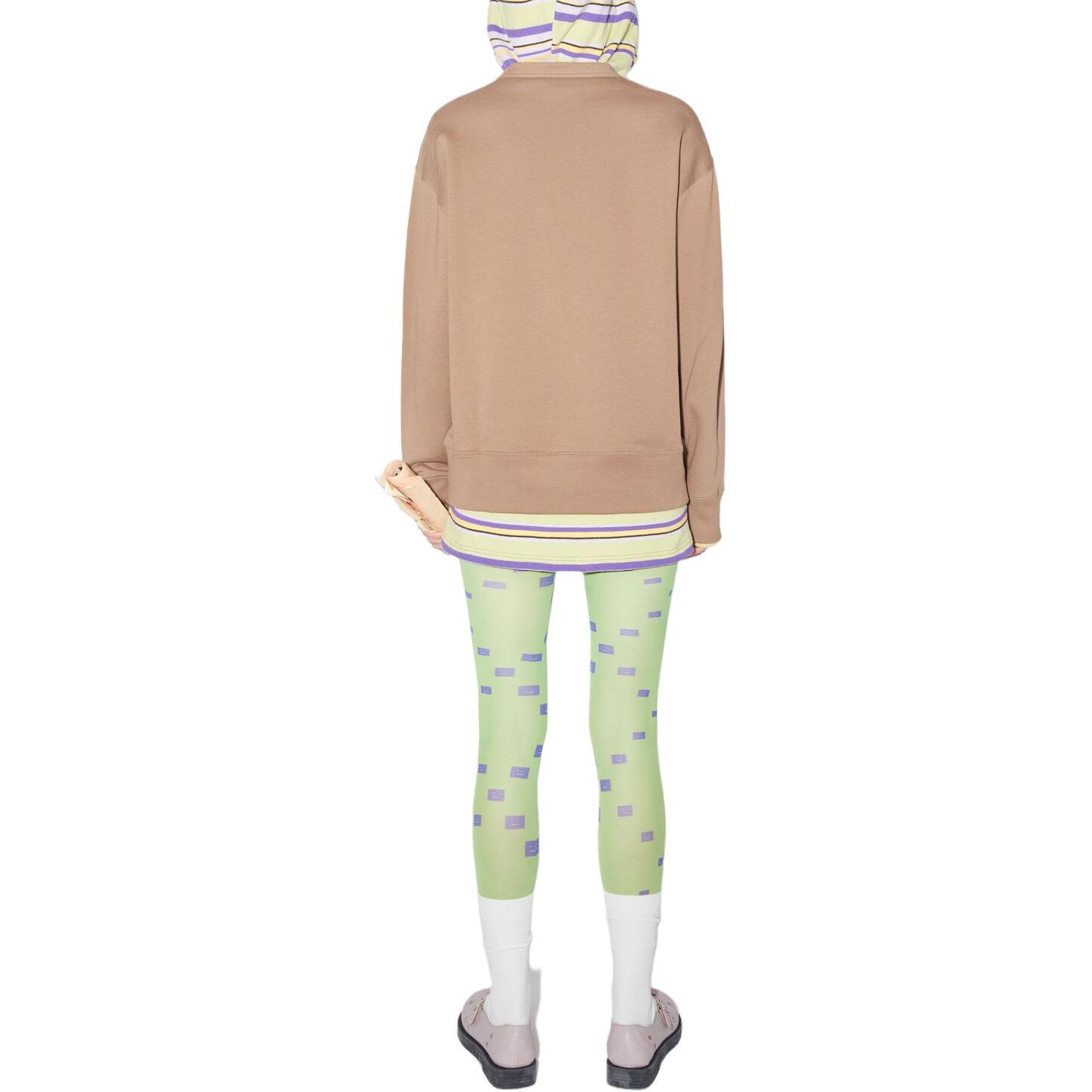 Shop (W) Acne Studios FW23 女士棕色寬鬆版臉部造型棉質衛衣。 CI0072BLG