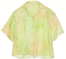 (Women) Acne Studios FW23 Faded Effect Casual Shirt Lime Green AC0649-ABE (Women) Acne Studios FW23 Faded Effect Casual Shirt Lime Green AC0649-ABE