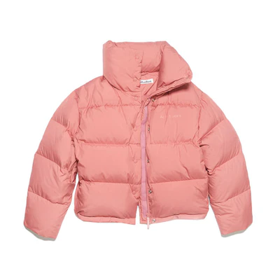 (Women) Acne Studios FW23 Loose Fit Logo Puffer Jacket Blush Pink Long Sleeve A90526-AD1