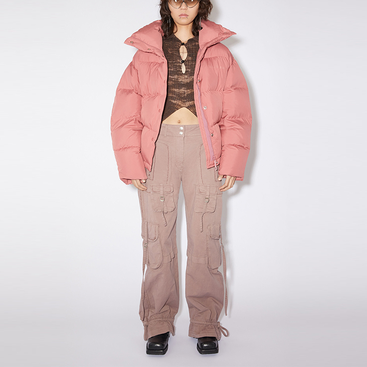 Lookbook (W) Acne Studios 2023秋冬宽松版印花羽绒夹克粉色长袖 A90526-AD1