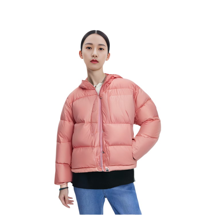 Sizing (W) Acne Studios 2023秋冬宽松版印花羽绒夹克粉色长袖 A90526-AD1