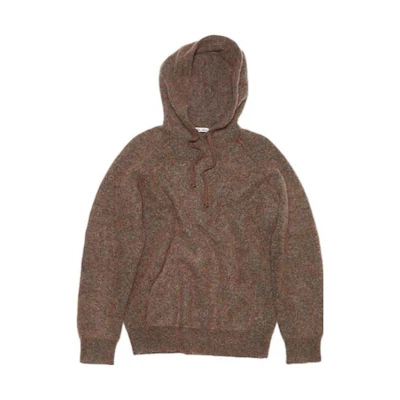 (Women) Acne Studios FW23 Oversized Drawstring Knit Hoodie Women’s Brown. A60438-DFY