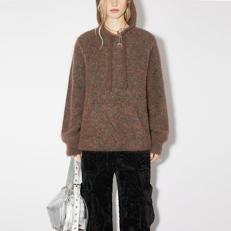 (Women) Acne Studios FW23 Oversized Drawstring Knit Hoodie Women’s Brown. A60438-DFY 圖 3