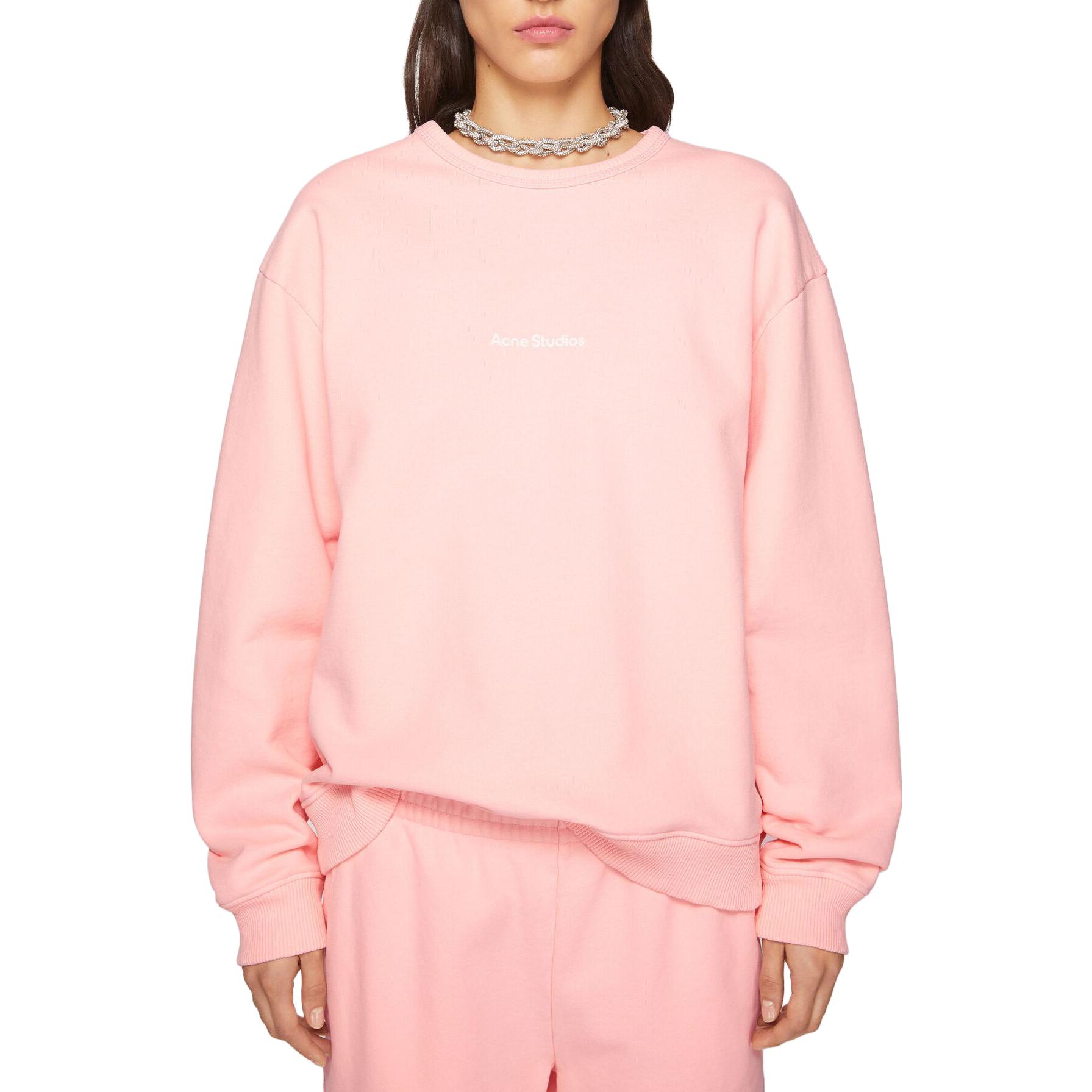Lookbook (Women) Acne Studios FW23 Pink Cotton Oversized Ribbed Crewneck Sweater AI0149-418
