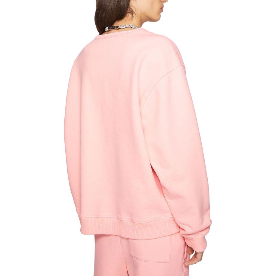 Shop (Women) Acne Studios FW23 Pink Cotton Oversized Ribbed Crewneck Sweater AI0149-418