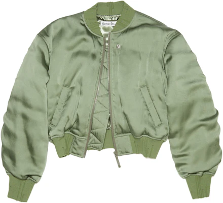 (Women) Acne Studios FW23 Solid Logo Patch Bomber Jacket Green Grey A90547-ABB Buy (Women) Acne Studios FW23 Solid Logo Patch Bomber Jacket Green Grey A90547-ABB