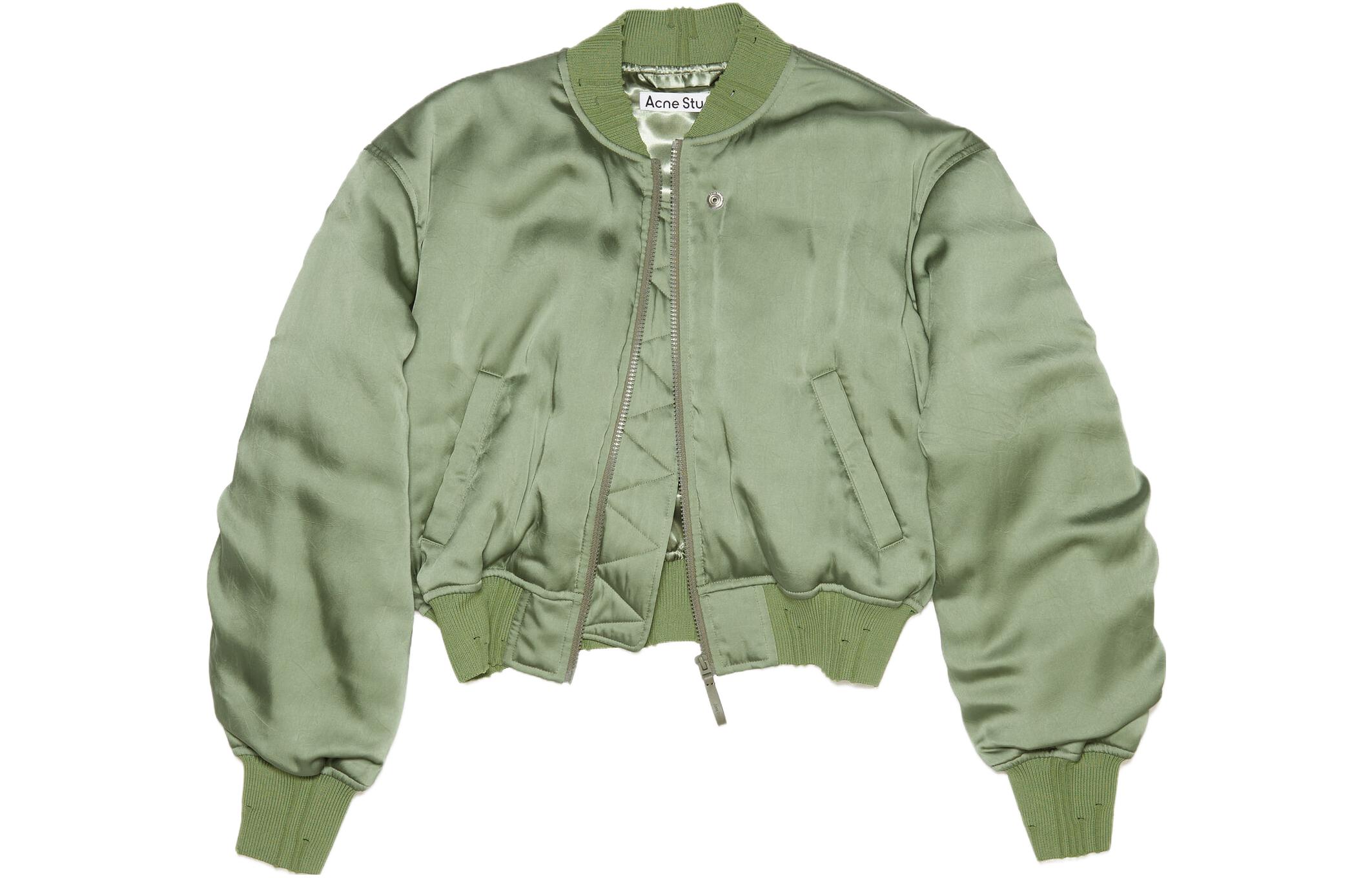 Order (Women) Acne Studios FW23 Solid Logo Patch Bomber Jacket Green Grey A90547-ABB