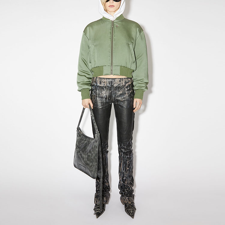 Lookbook (Women) Acne Studios FW23 Solid Logo Patch Bomber Jacket Green Grey A90547-ABB