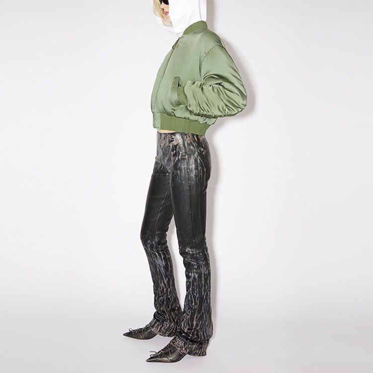 Purchase (Women) Acne Studios FW23 Solid Logo Patch Bomber Jacket Green Grey A90547-ABB