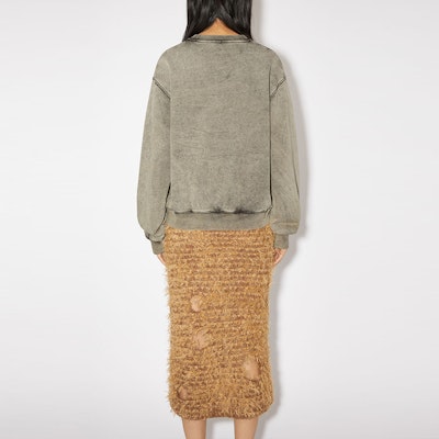 (W) Acne Studios FW23 Logo Klasik Baju Peluh Kelabu Pudar AI0141-DJO Shop (W) Acne Studios FW23 Logo Klasik Baju Peluh Kelabu Pudar AI0141-DJO