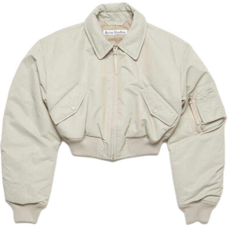 (Women) Acne Studios FW24  Cropped Bomber Jacket Fog Gray A90603-CKZ