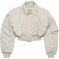 (Women) Acne Studios FW24 Cropped Bomber Jacket Fog Gray A90603-CKZ (Women) Acne Studios FW24 Cropped Bomber Jacket Fog Gray A90603-CKZ