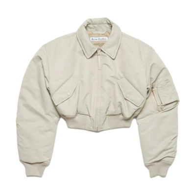 (Women) Acne Studios FW24 Cropped Bomber Jacket Fog Gray A90603-CKZ