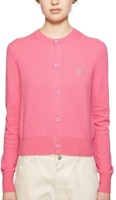 Lookbook (W) Acne Studios FW24 笑臉羊毛開衫毛衣 Tango 粉色附Logo補丁. A60523-CKQ