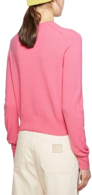 (Women) Acne Studios FW24 Face Cardigan Sweater Tango Pink with Logo Patch. A60523-CKQ Shop (Women) Acne Studios FW24 Face Cardigan Sweater Tango Pink with Logo Patch. A60523-CKQ