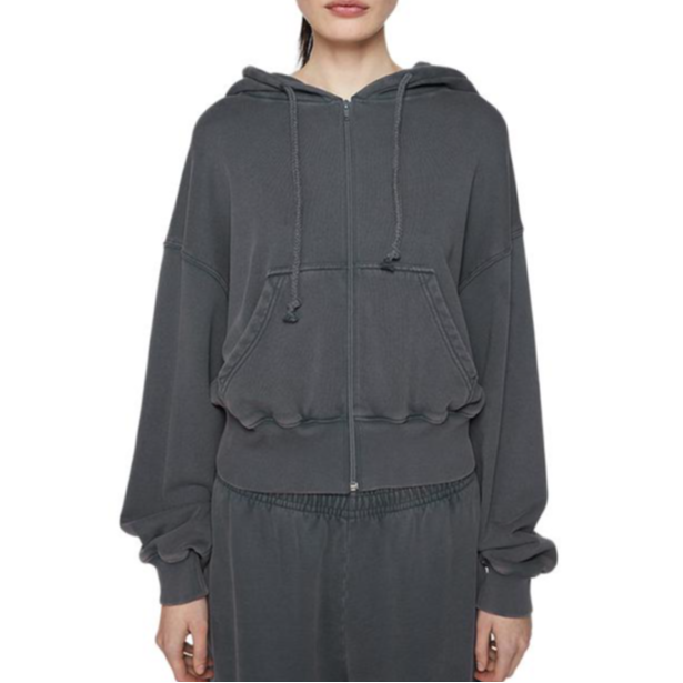 Lookbook (W) Acne Studios FW24 刺繡標誌收腰連帽外套 海洋藍 AI0157-AAM