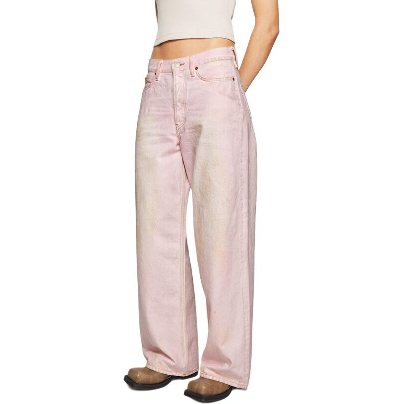 (Women) Acne Studios FW24  Loose Low-Waist Wide-Leg Jeans Light Pink A00482-418 圖 3