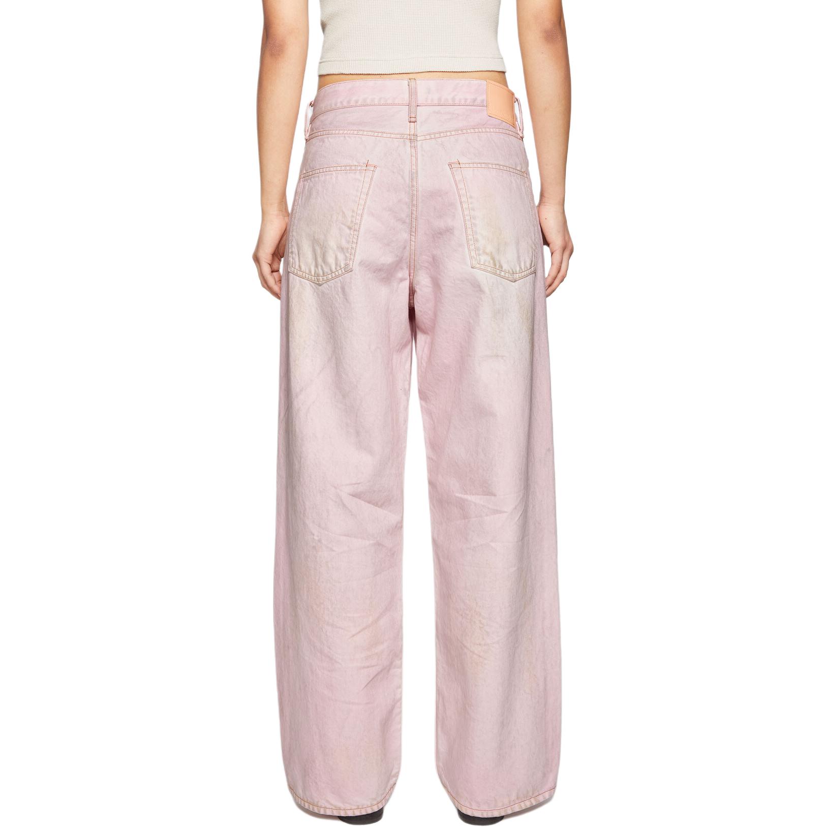 (Women) Acne Studios FW24  Loose Low-Waist Wide-Leg Jeans Light Pink A00482-418 圖 4