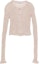 Buy (W) Acne Studios FW24 Cárdigan Crop Top Rosa Transparente de Punto Canalé. A60515-416