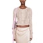 Lookbook (W) Acne Studios FW24 Cárdigan Crop Top Rosa Transparente de Punto Canalé. A60515-416