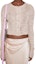 Shop (W) Acne Studios FW24 Cárdigan Crop Top Rosa Transparente de Punto Canalé. A60515-416